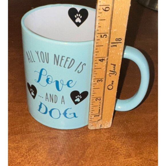 All You Need Is Love And A Dog Light Blue Ceramic Mug 12 Oz Dishwasher & Microwa - Picture 8 of 8